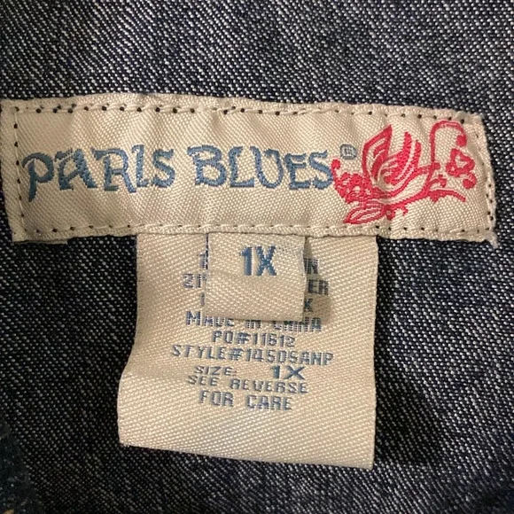 Vintage Paris Blues Denim Jean Vest 1X FITS LIKE Junior’s XL - Picture 7 of 12